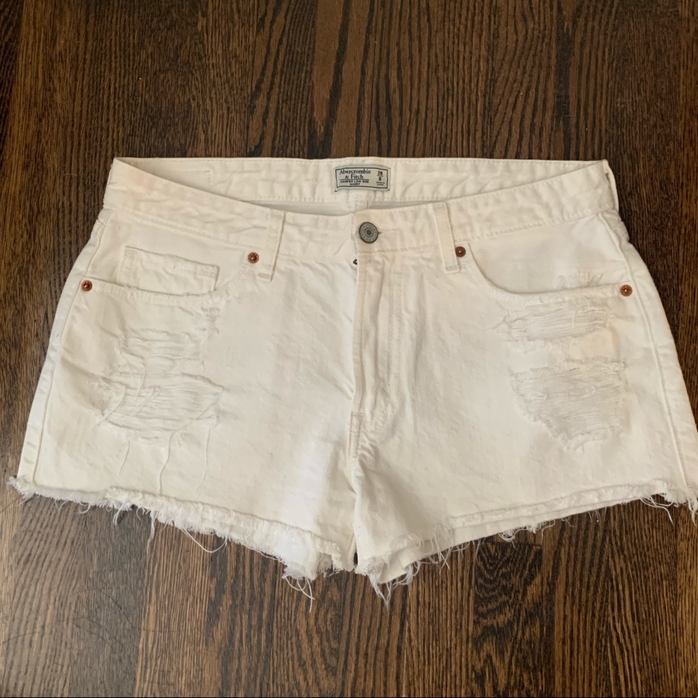 White Jean Shorts